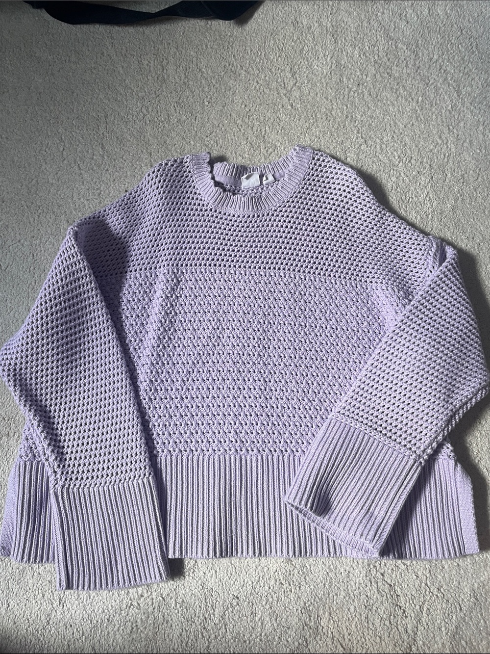 GAP Kids Lavender Crewneck Textured Knit Sweater